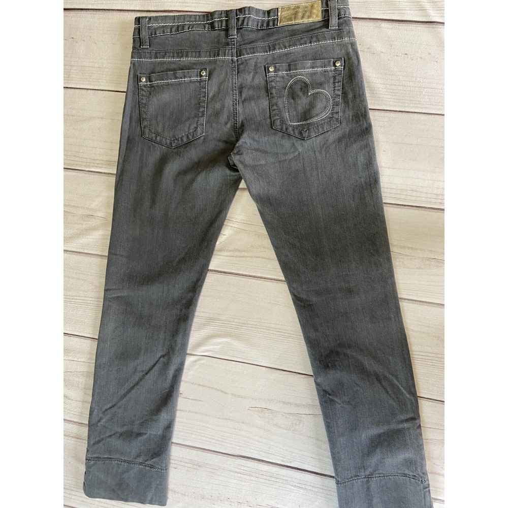 Moschino Jeans Grey Heart Back Pocket Ankle Length Size 30